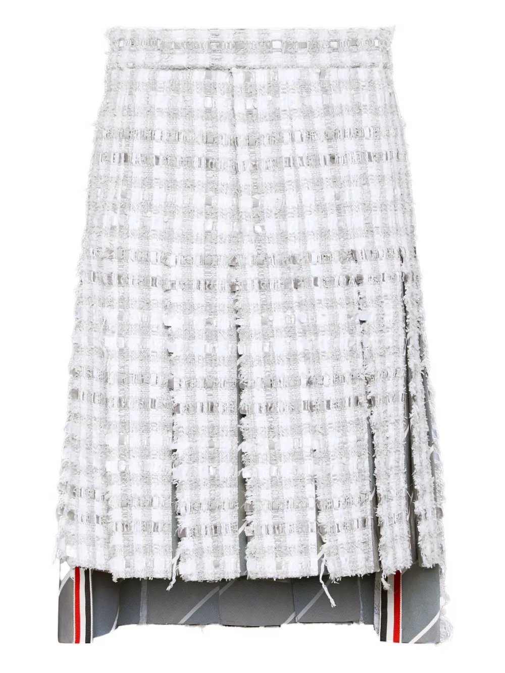 

Плиссированная юбка с бахромой THOM BROWNE, серый