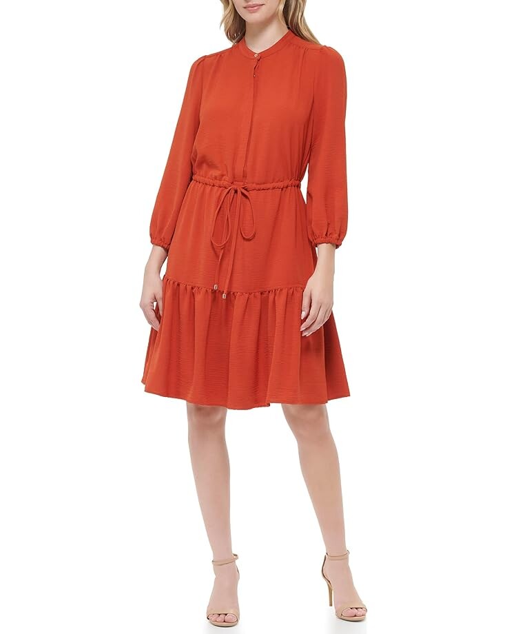 

Платье Tommy Hilfiger Aero Crepe De Chine Tiered, цвет Cinnamon