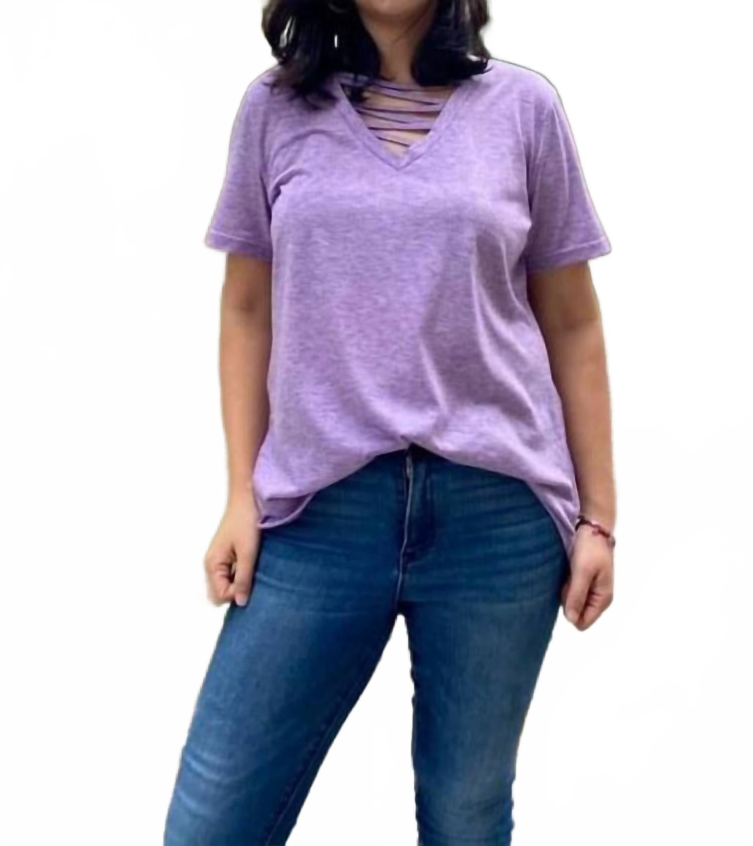 

Топ с перекрещивающимися ремешками в фиолетовом цвете Shirley Stone