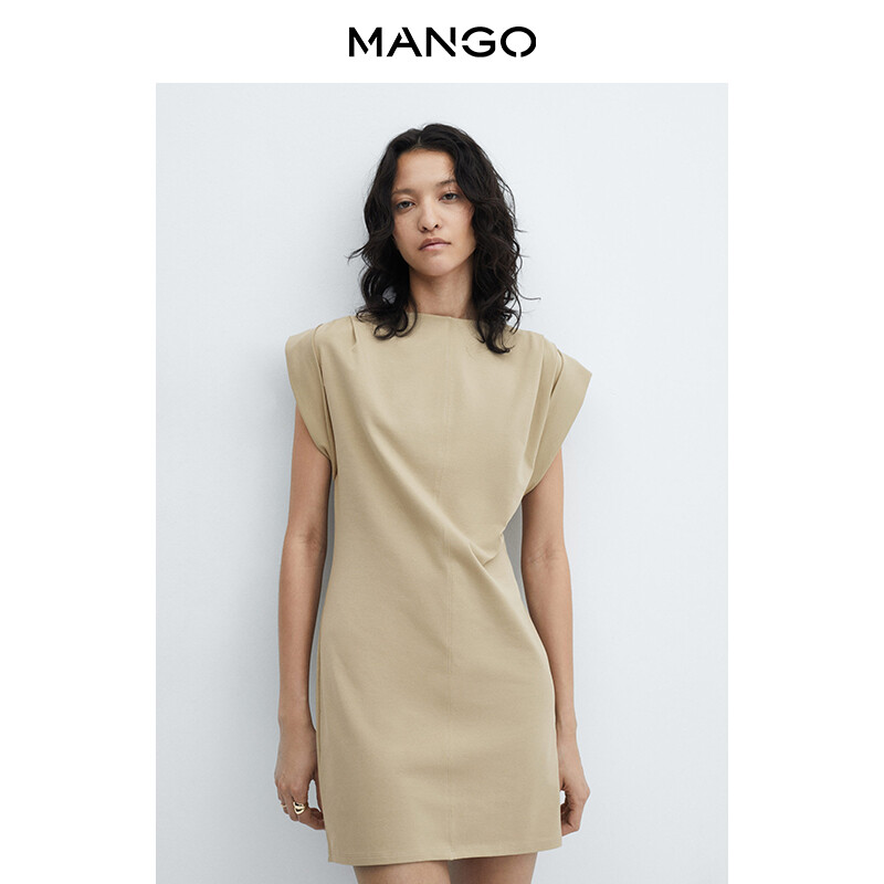

Женское платье Mango короткое, светло-бежевый