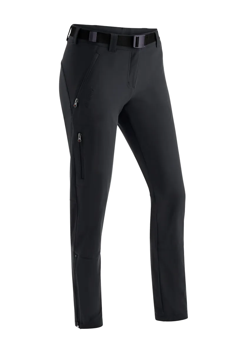 

Функциональные брюки Maier Sports "Lana slim", женские походные брюки, дышащие уличные брюки, 3 кармана, облегающий крой, черный