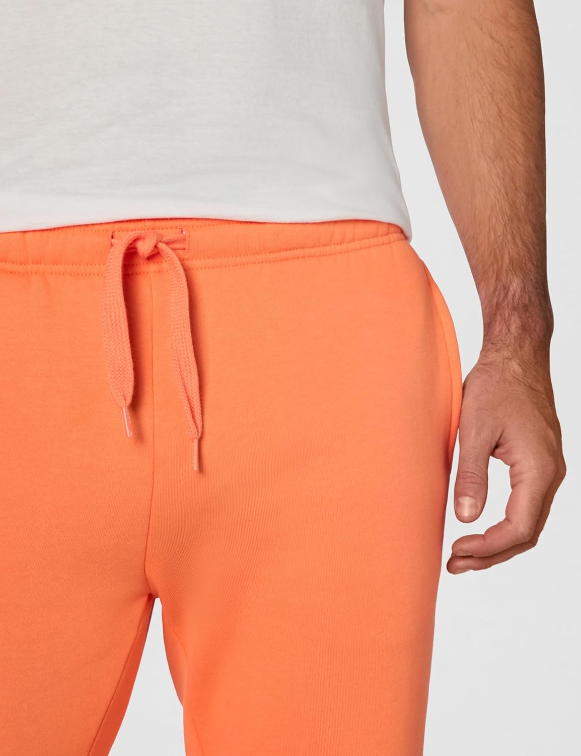 Lacoste мужские спортивные флисовые брюки с резинкой на штанинах, Mandarin Orange — фото 4