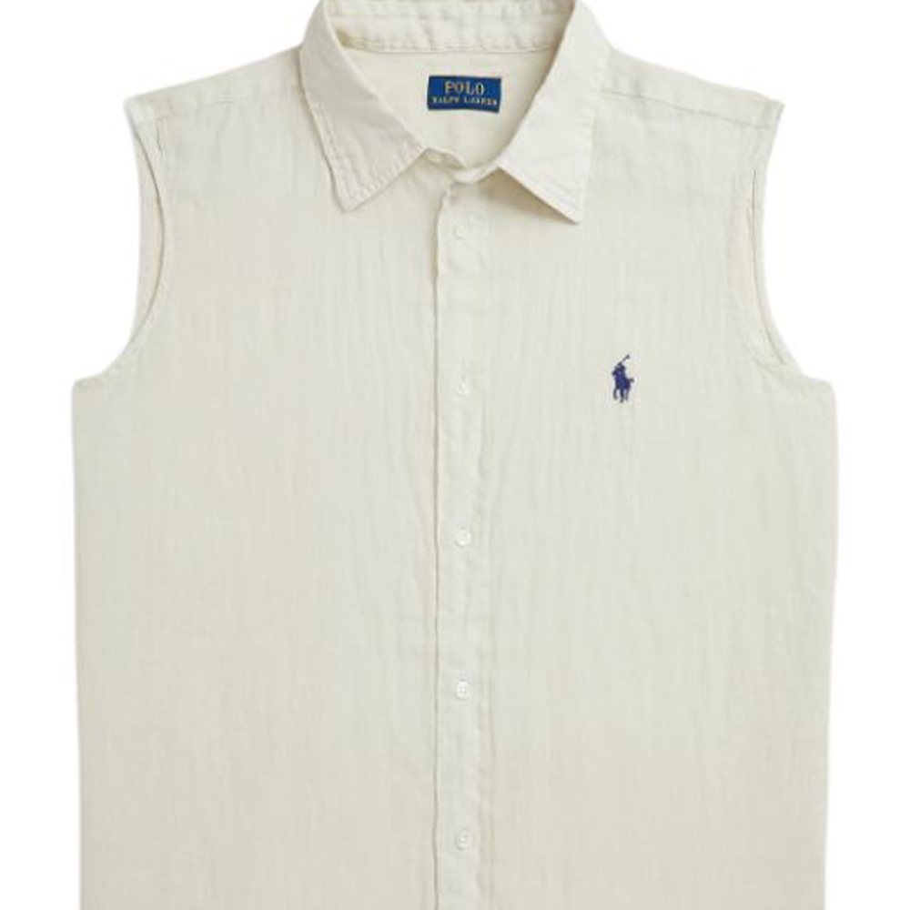 SS24 Футболка-поло женская бежевая Polo Ralph Lauren — фото 3