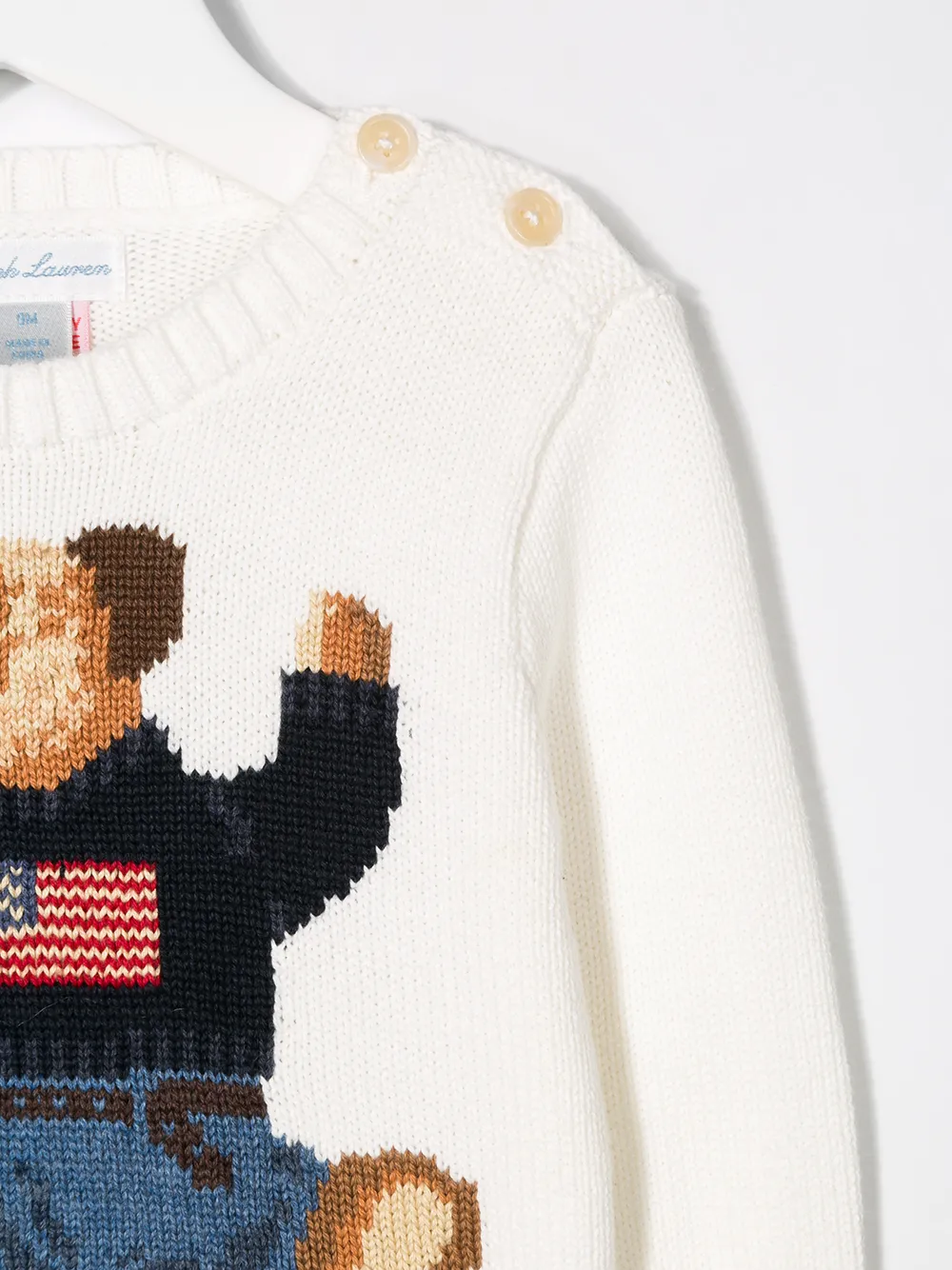 Свитер с вышивкой POLO RALPH LAUREN KIDS, белый — фото 3
