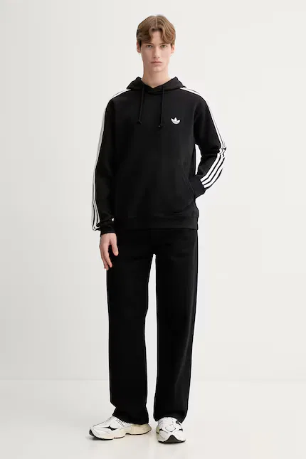 Худи с капюшоном тонкий трикотаж Adidas Originals, черный — фото 2