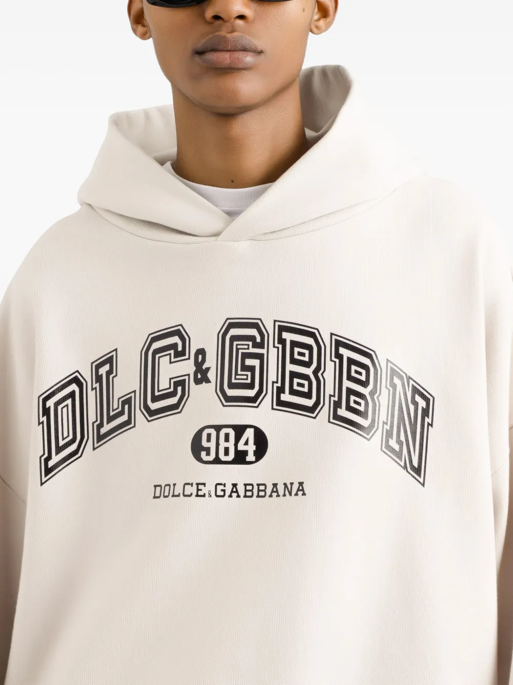 Толстовка с капюшоном и логотипом DOLCE & GABBANA, нейтральный — фото 4