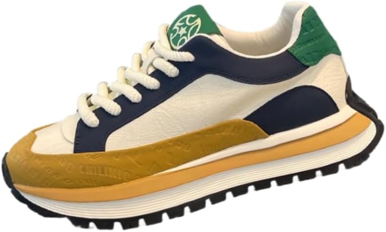 

Мужские стильные низкие спортивные кроссовки - толстая подошва для комфортной носки на улице Hoalox, желтый