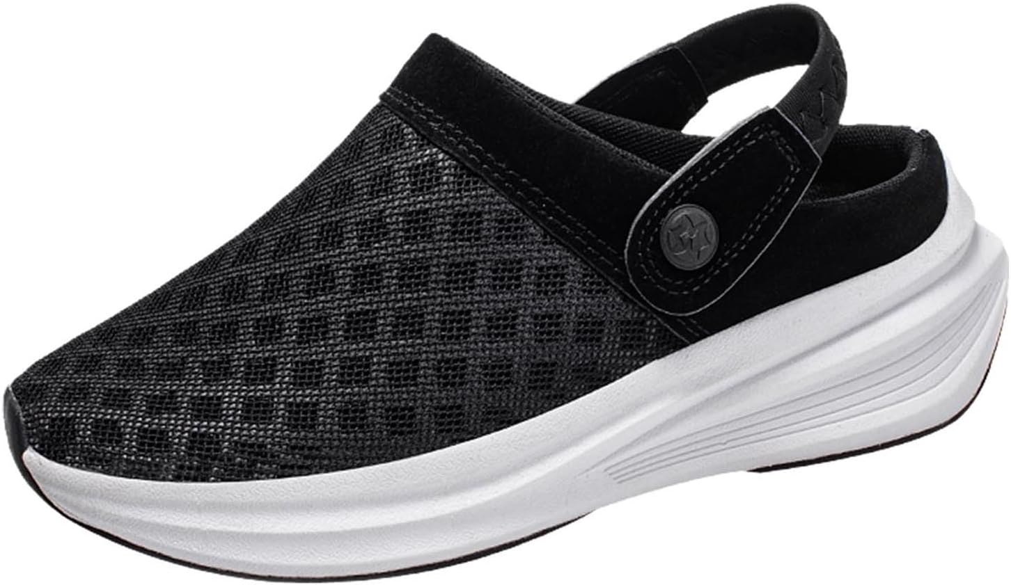 

Женские и мужские сабо для сада, унисекс сандалии на пляж, легкие сетчатые туфли без застежки, повседневная обувь Frtubop, белый/черный