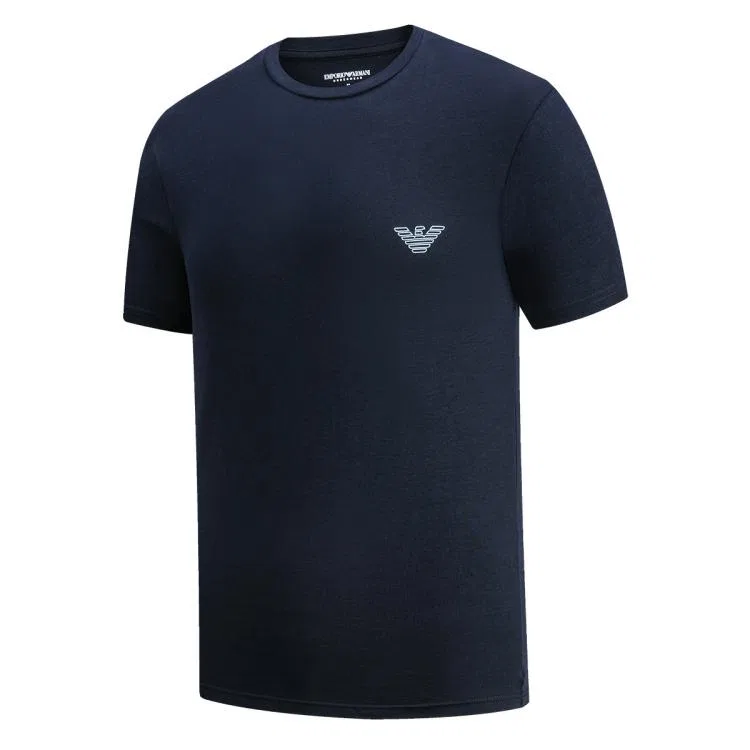 Футболка унисекс темно-синяя с круглым вырезом, прямой крой EMPORIO ARMANI, Dark Blue — фото 3