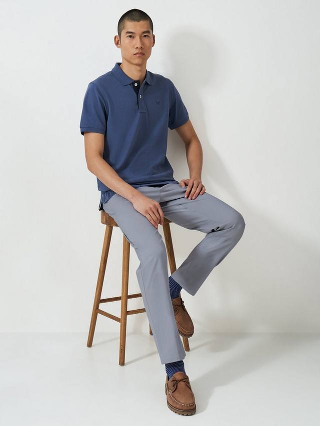

Хлопчатобумажные брюки прямого кроя из смеси хлопка Crew Clothing, цвет Light Grey
