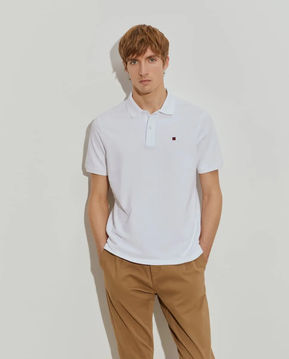 

Мужская пике поло из хлопка стандартного кроя Lion of Porches, белый