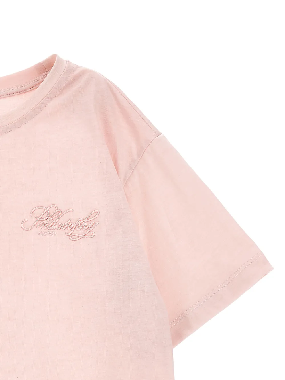 Футболка с вышивкой Philosophy Di Lorenzo Serafini Kids, розовый — фото 3