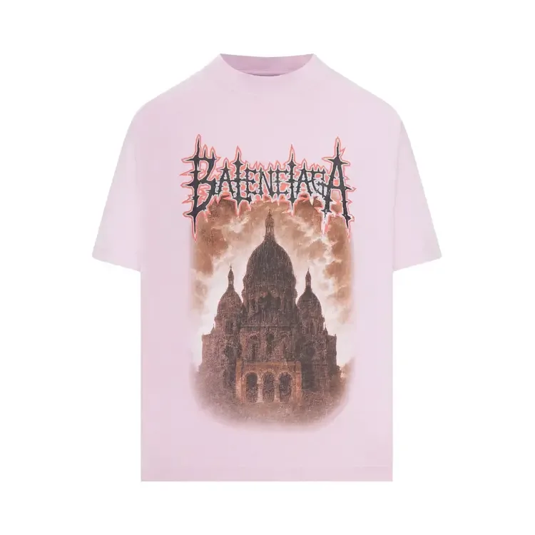 Футболка Balenciaga Medium Fit 'Old Pink'