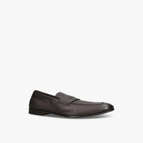 Пенни-Лоферы из кожи с миндалевидным носком L'Asola Ermenegildo Zegna, коричневый — фото 3