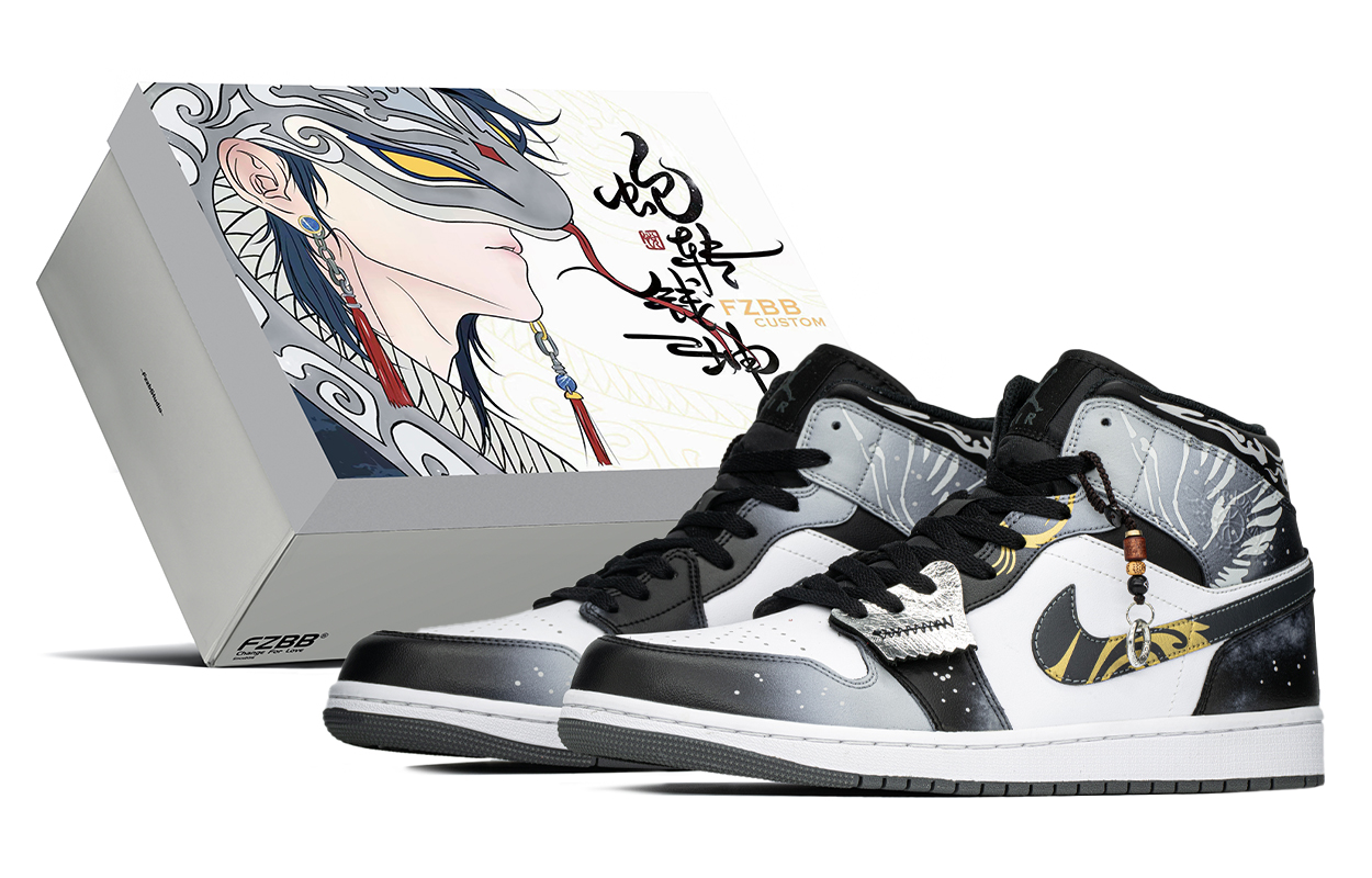 

Jordan Баскетбольные кроссовки Air 1 Abrasion Resistance Mid Top Vintage, мужские, черно-белые