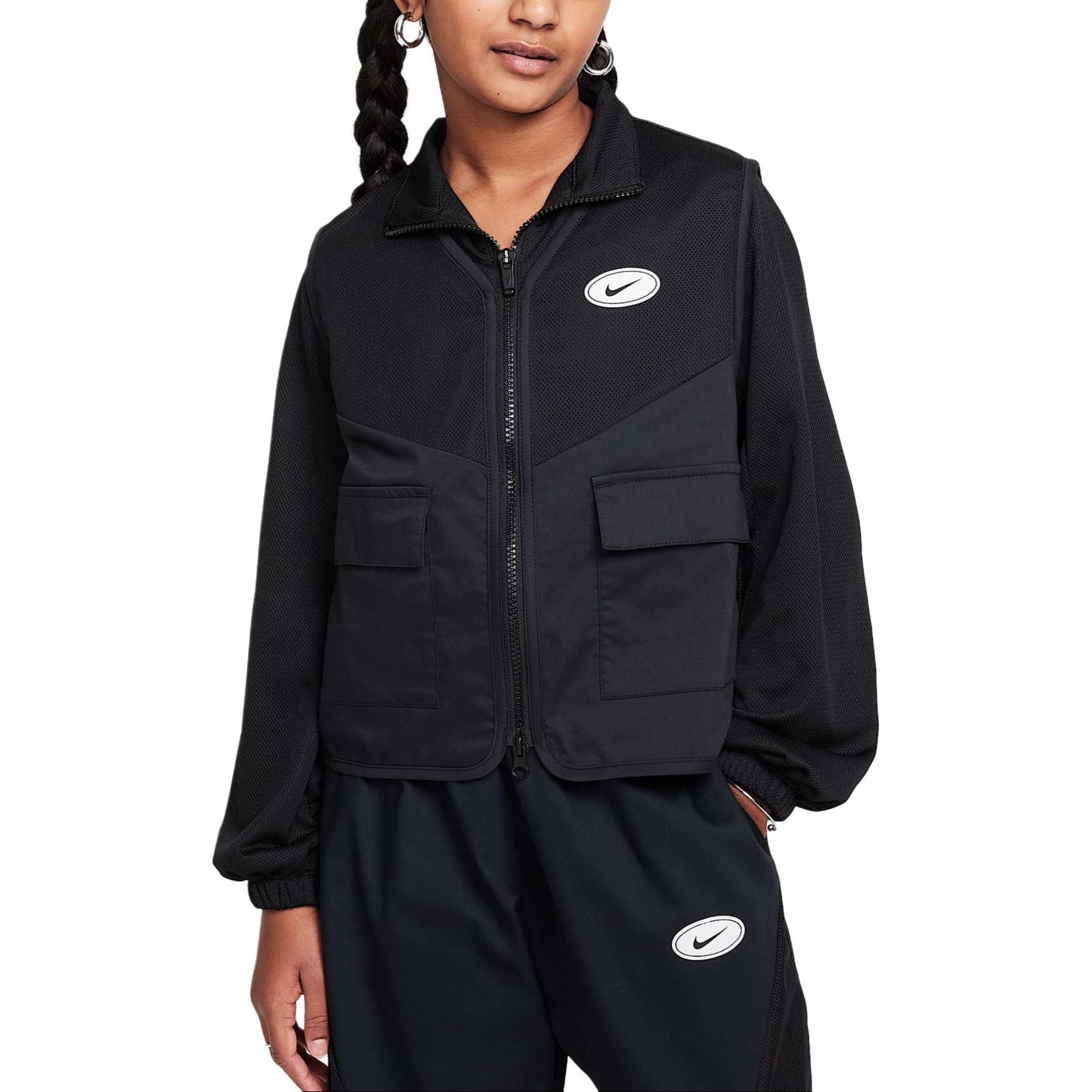 Nike Куртка Sportswear Black/Black/White Kids' — фото 3