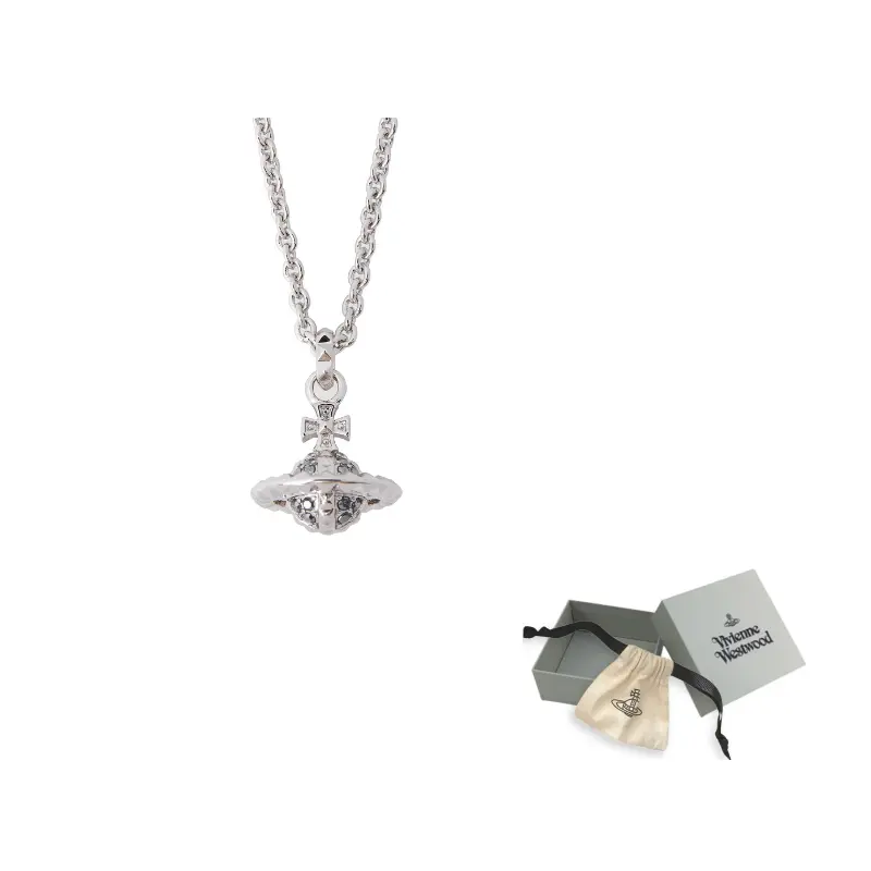 

Vivienne Westwood Латунное ожерелье Gunmetal Gray с инкрустацией из стразов ограниченный выпуск мужское серебристо-серое