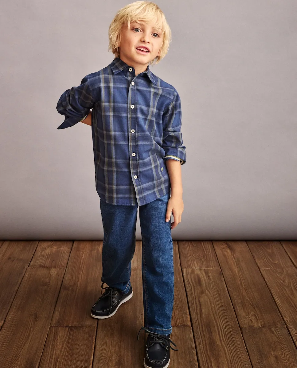

Рубашка с длинным рукавом в крупную клетку для мальчика Coconut El Corte Inglés, синий
