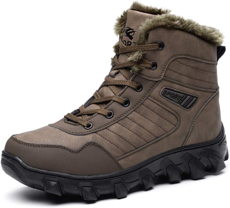 

Мужские зимние ботинки, внедорожные походные боевые ботинки с высокими голенищами, плюшевая подкладка, боевые туфли, коричневые A-43/UK 8.5/US 9 Grvpm