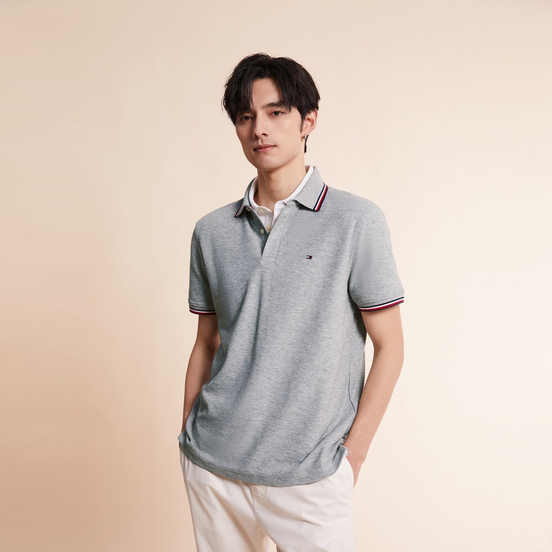 Футболка поло мужская Dusty Gray Tommy Hilfiger, Mist Sky Gray P7A — фото 4