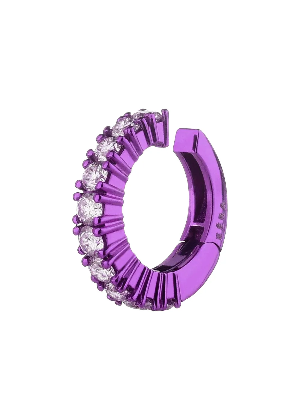 

18K white gold diamonds huggie earring EÉRA, фиолетовый