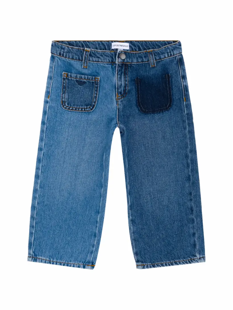 

Широкие джинсы с логотипом EMPORIO ARMANI, синий