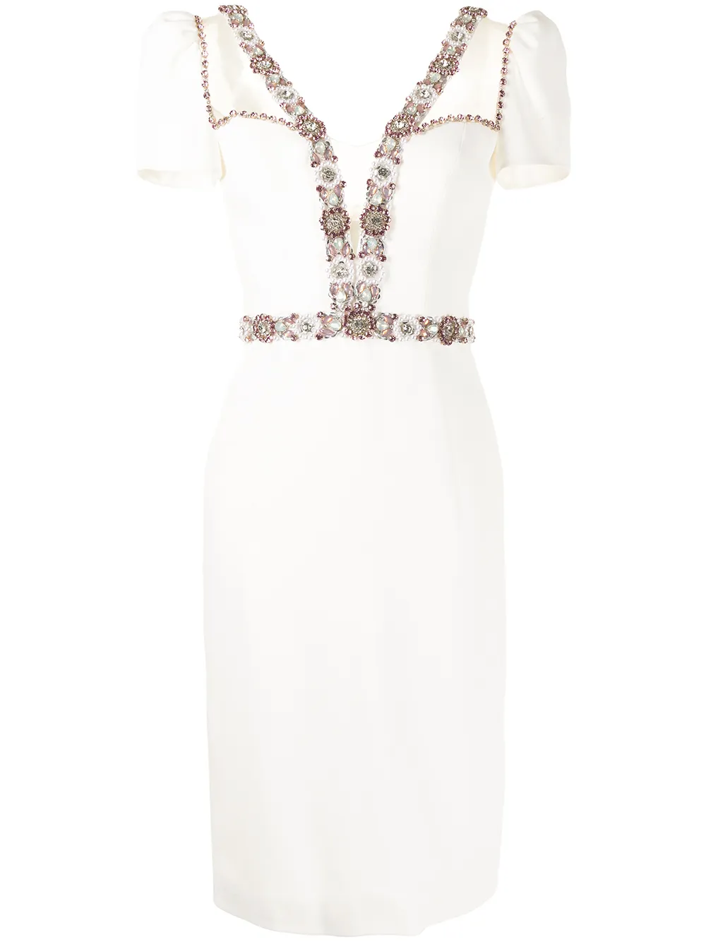 

Платье-футляр Panache длины миди Jenny Packham, белый