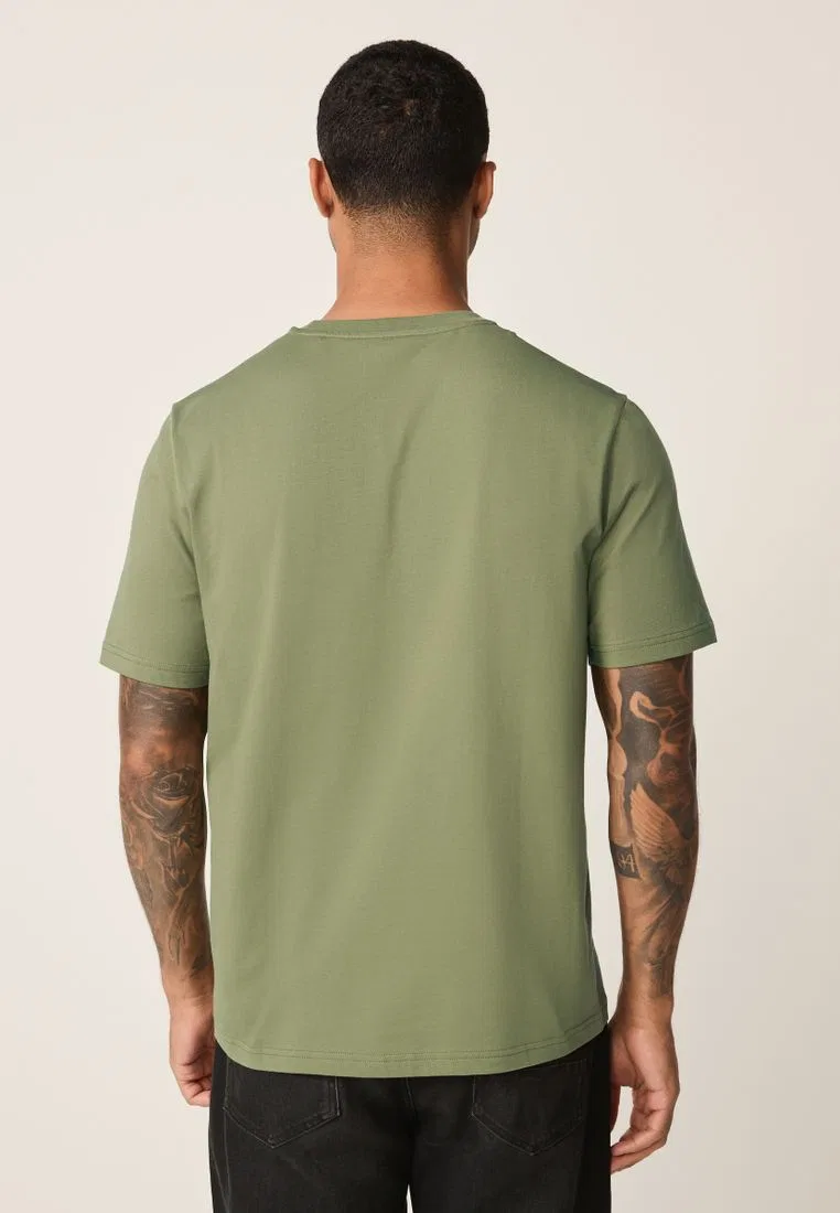 Футболка с круглым вырезом, хлопок, Regular Fit Next, зеленый — фото 2