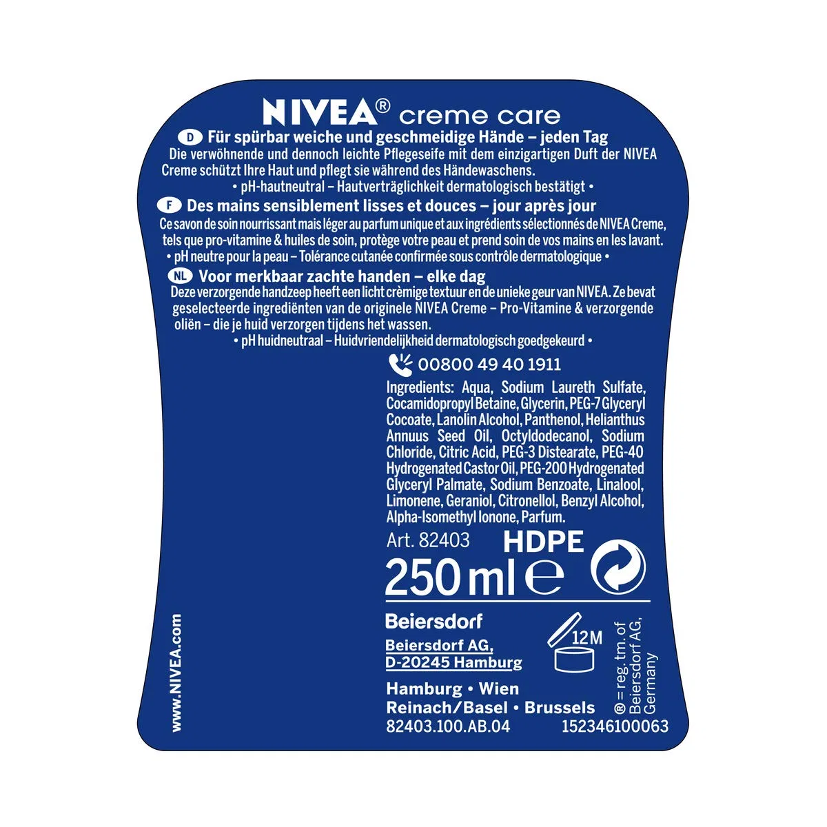 Крем-мыло «Creme Care» 3 x 250 мл от Nivea Nivea — фото 2