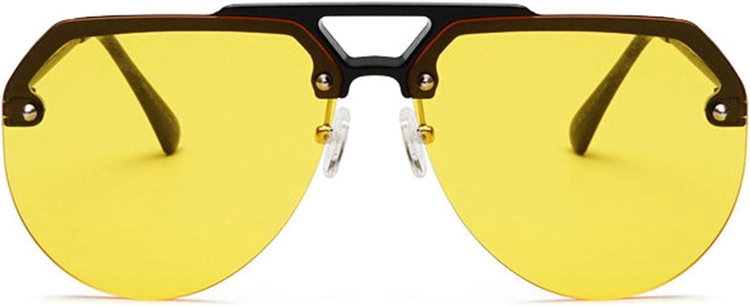 

Винтажные солнцезащитные очки Willochra большого размера в стиле «пилот» для женщин и мужчин, модные, с крупной оправой, безрамочные, с градиентным переходом цвета, для вождения, с защитой от УФ-излучения UV400, C4