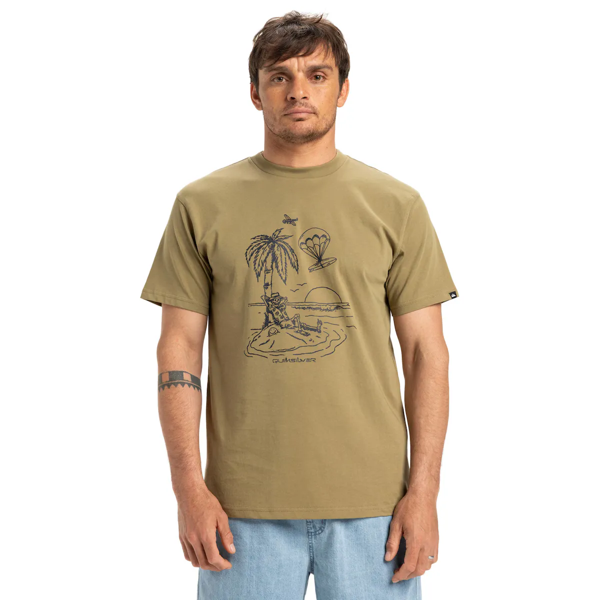 

Мужская футболка Eved Tuned Out Quiksilver, бежевый