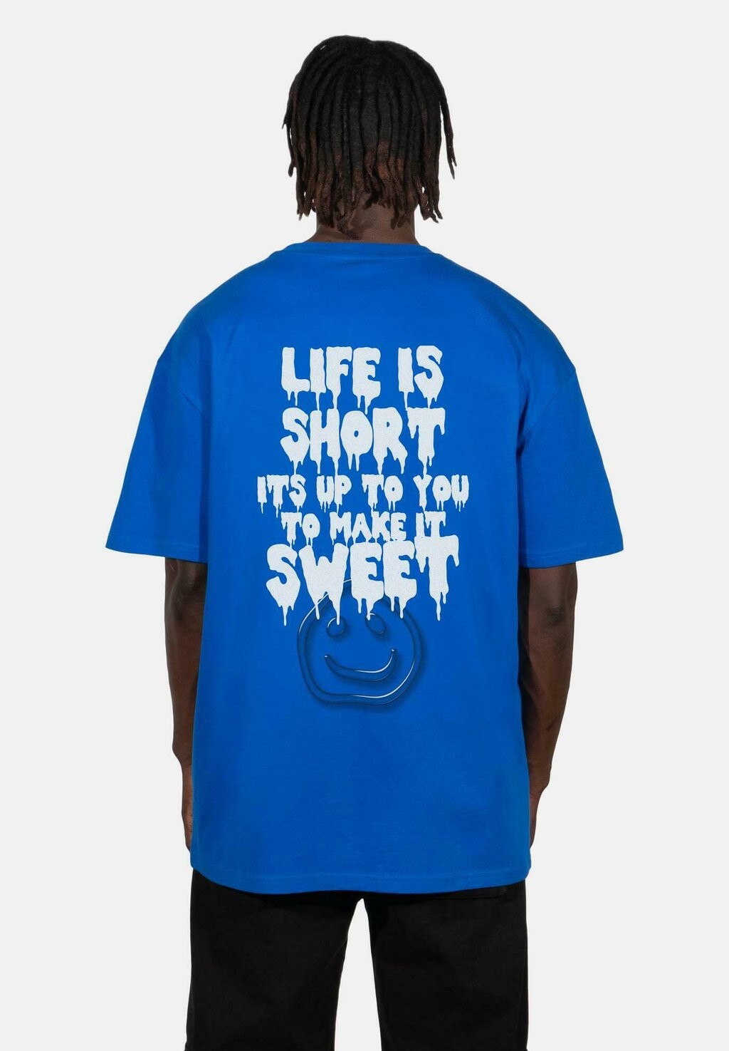 

Футболка с принтом LIFE IS SHORT Lost Youth, синий кобальт