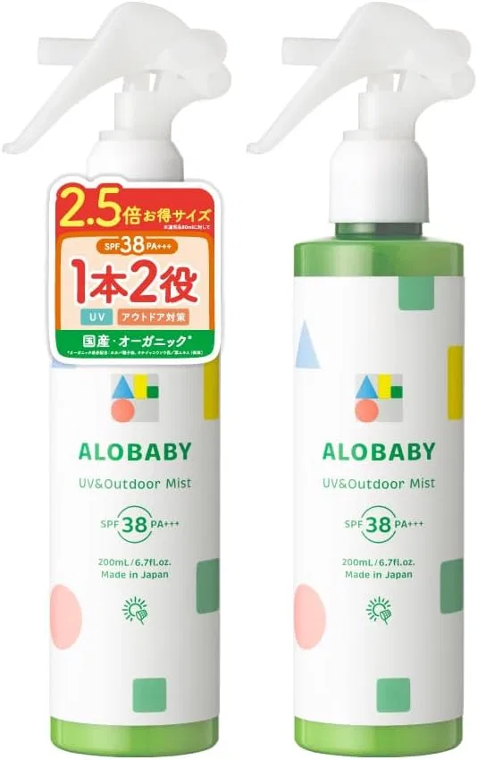Солнцезащитный спрей ALOBABY UV & Outdoor Mist SPF 38, 200 мл, 2 флакона