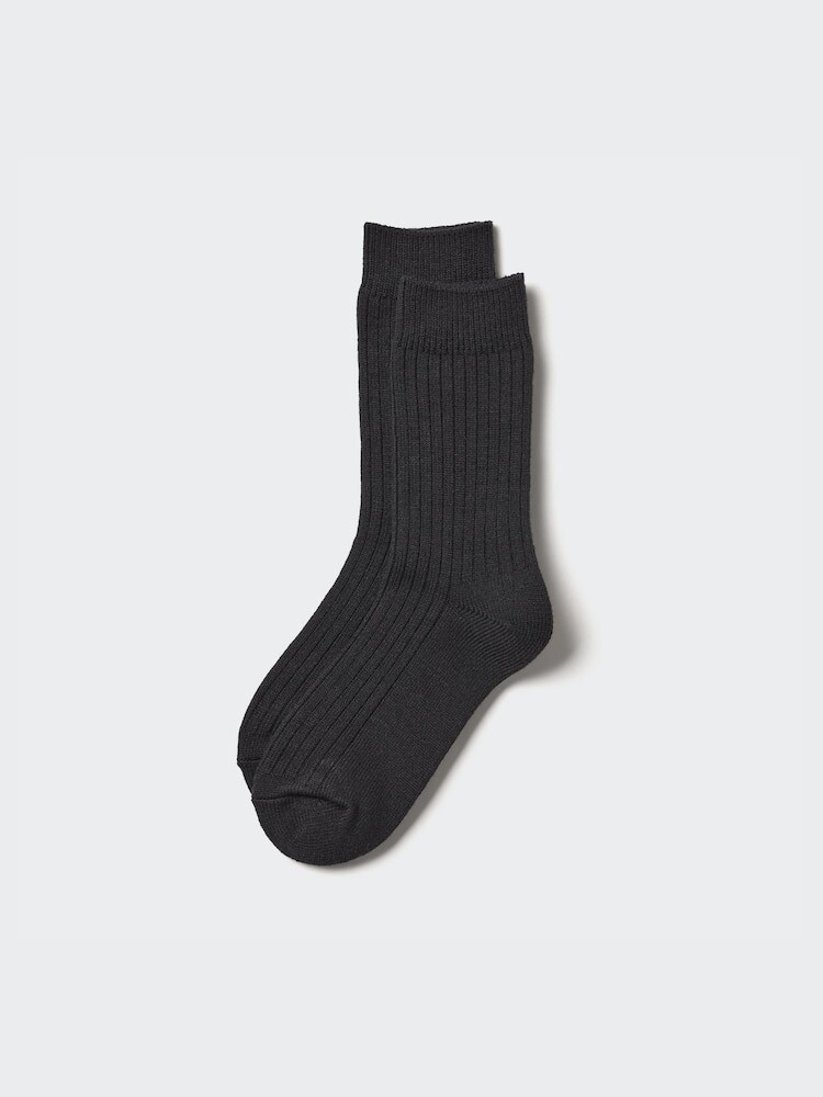 

Носки heattech в рубчик Uniqlo, цвет 09 черный
