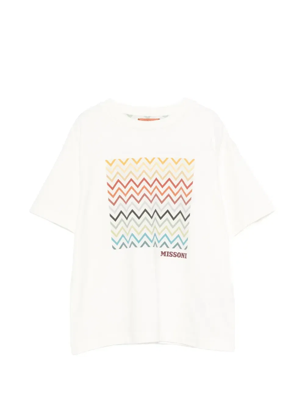 Футболка из хлопка с принтом «зигзаг» Missoni Kids, белый
