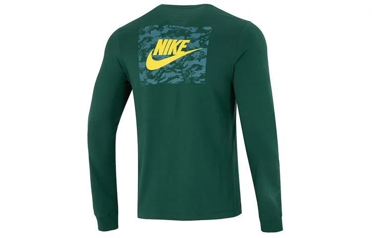 Nike Футболка мужская Olive Green Crew Neck Moderate Straight Fit — фото 2