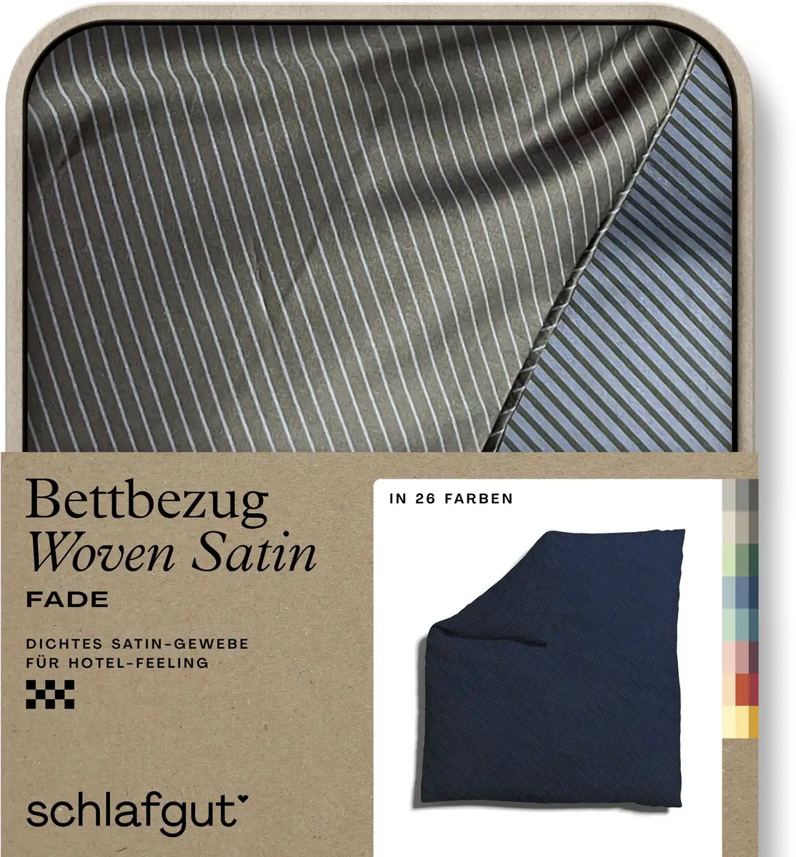 

Пододеяльник Schlafgut Woven Satin Fade с цветовым градиентом, синий / черный
