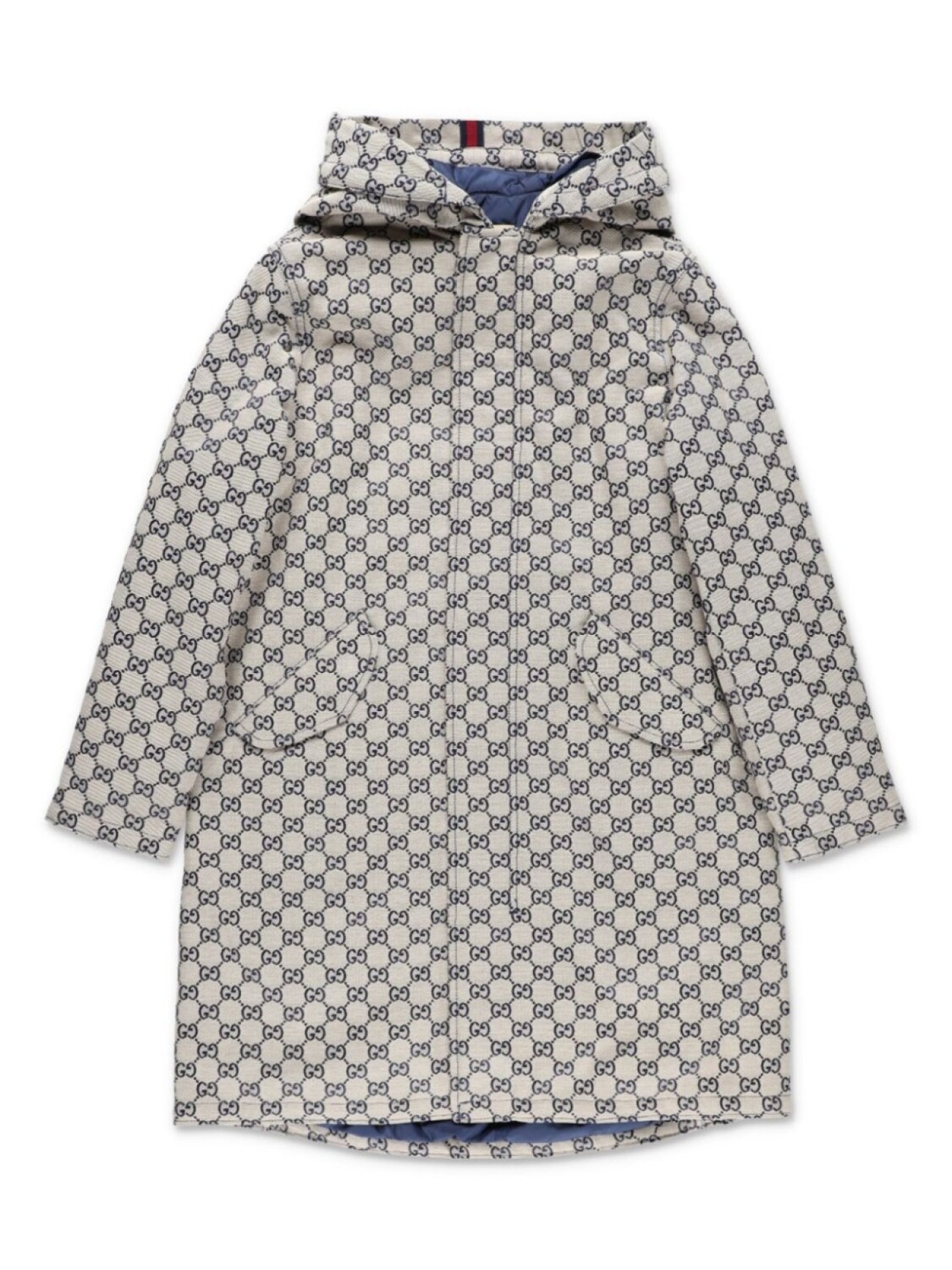 

Gucci Kids куртка из парусины GG с капюшоном, нейтральный цвет