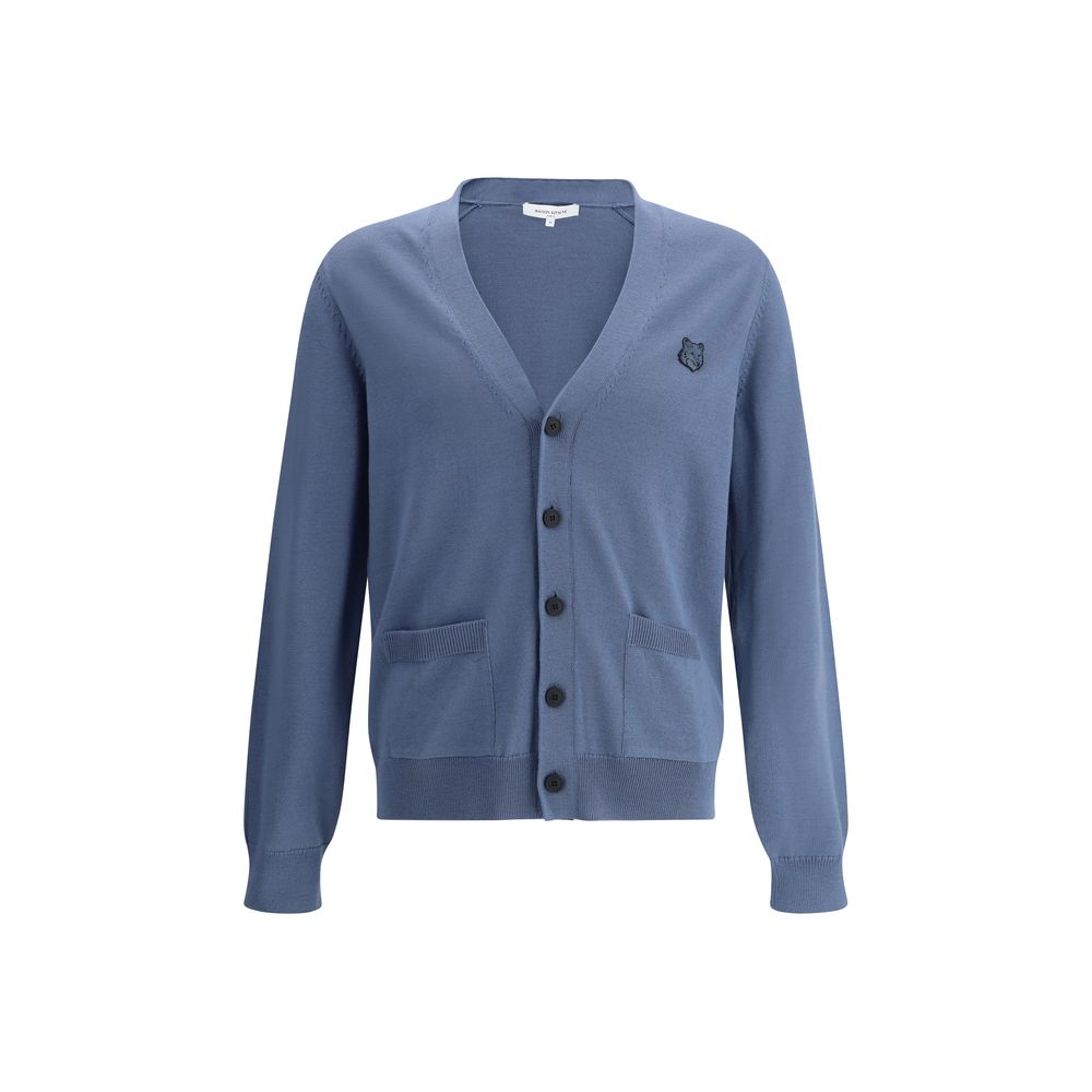 

Шерстяной кардиган Maison Kitsuné, синий