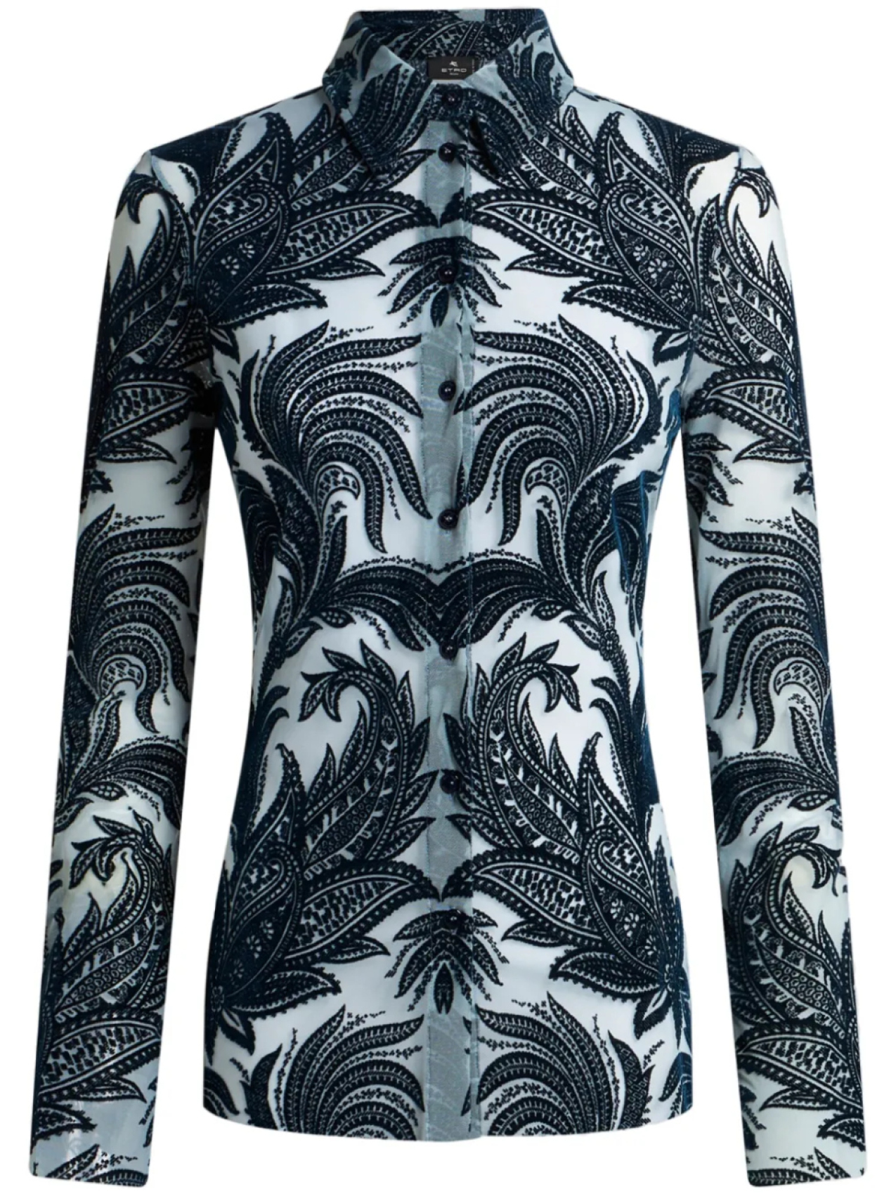 

ETRO жаккардовая рубашка с узором пейсли, синий
