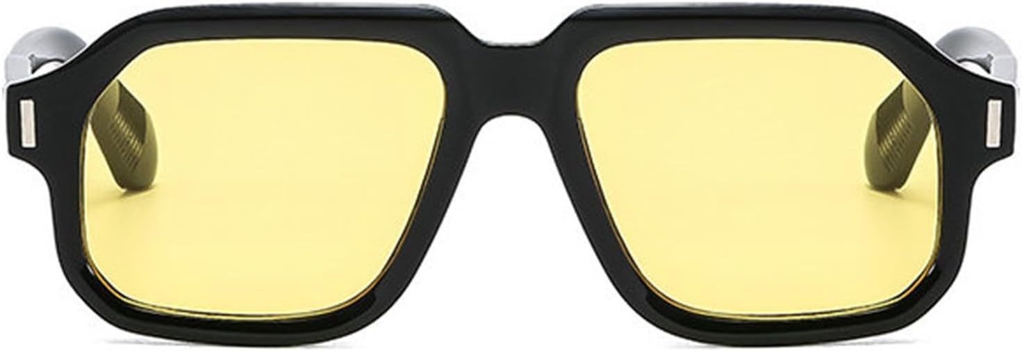 

Willochra Модные квадратные солнцезащитные очки-пилот для женщин, дизайнерские очки с заклепками, мужские солнцезащитные очки неправильной формы для женщин, защита от ультрафиолета UV400 F27, Yellow