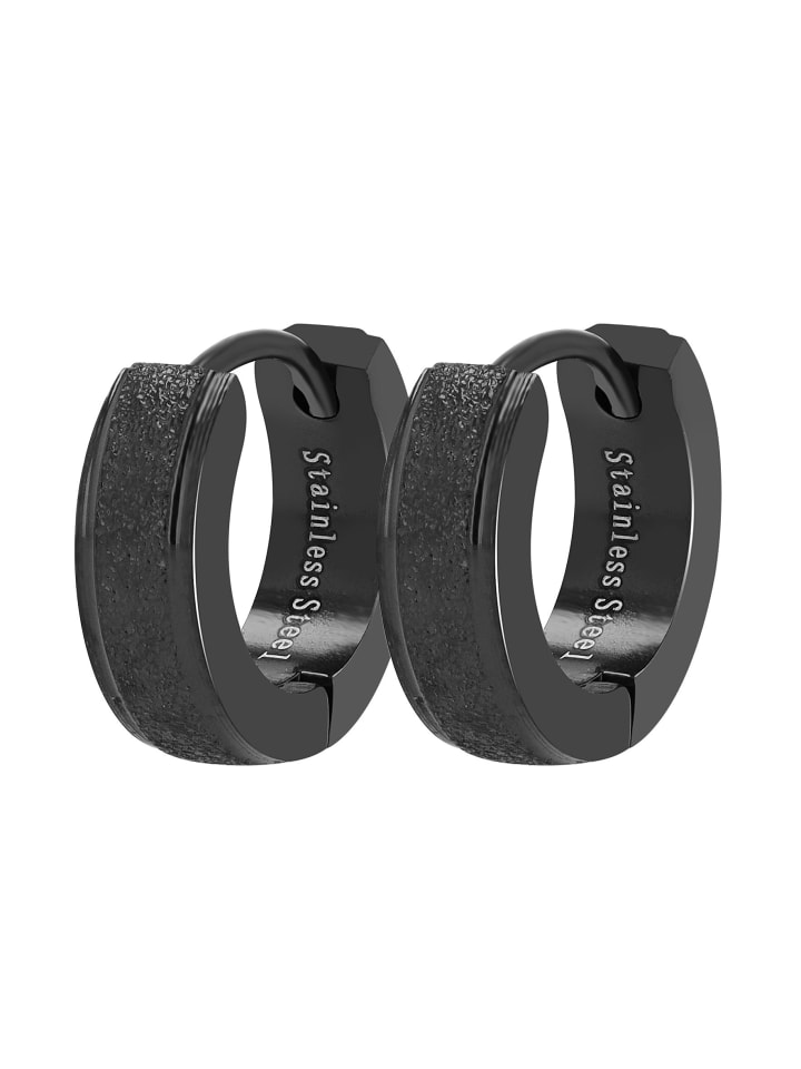 

Adeliás Женские серьги - серьги-кольца на шарнирах из нержавеющей стали черного цвета