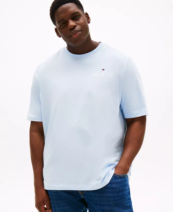 

Мужская футболка с коротким рукавом и круглым вырезом Big & Tall Stack Logo Tommy Hilfiger, синий