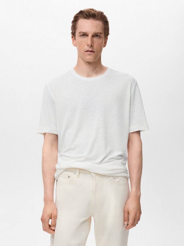 

Футболка Liman из смесового льна Mango