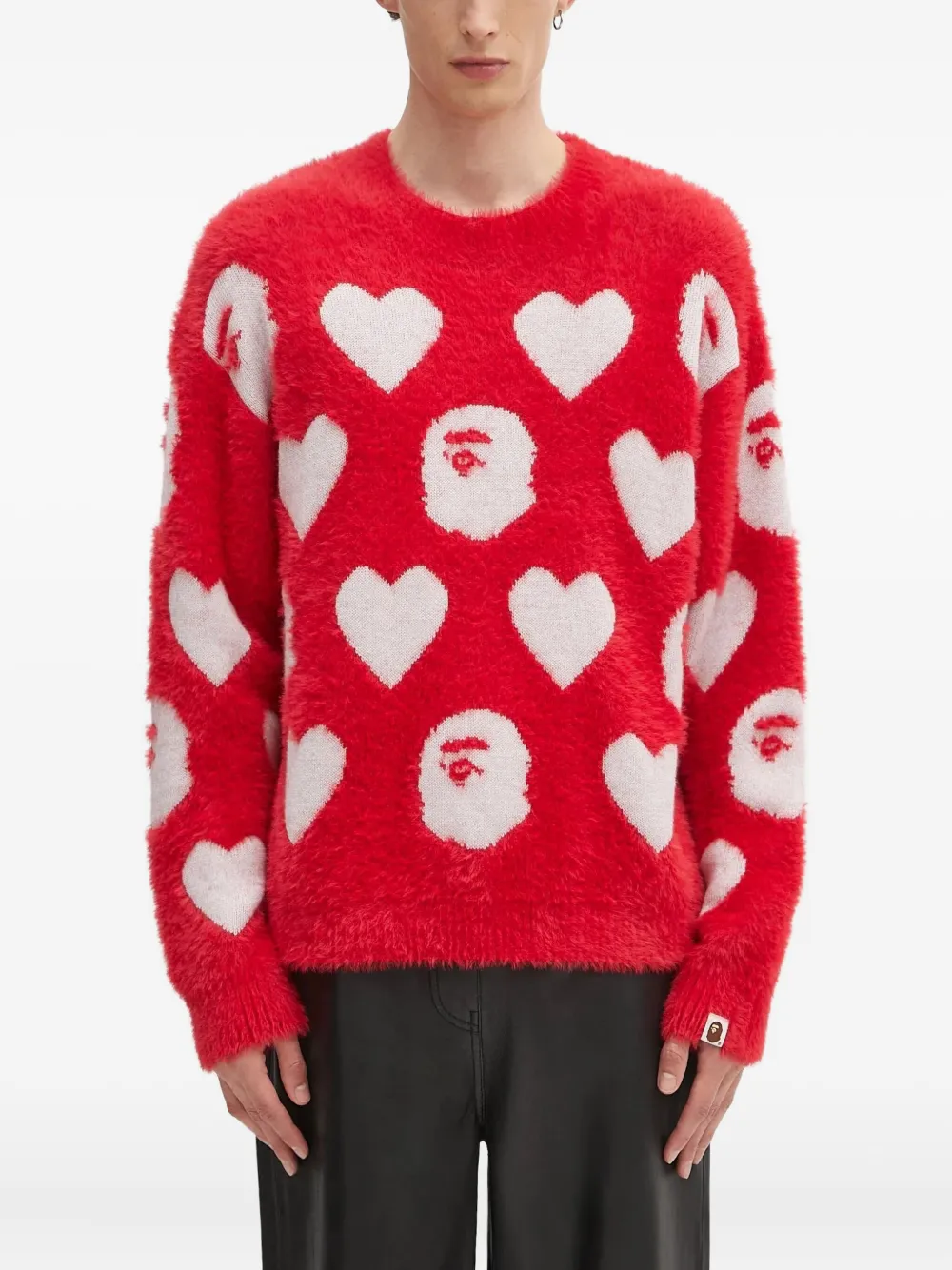 

Свитер I Love Bape с монограммой A BATHING APE, красный