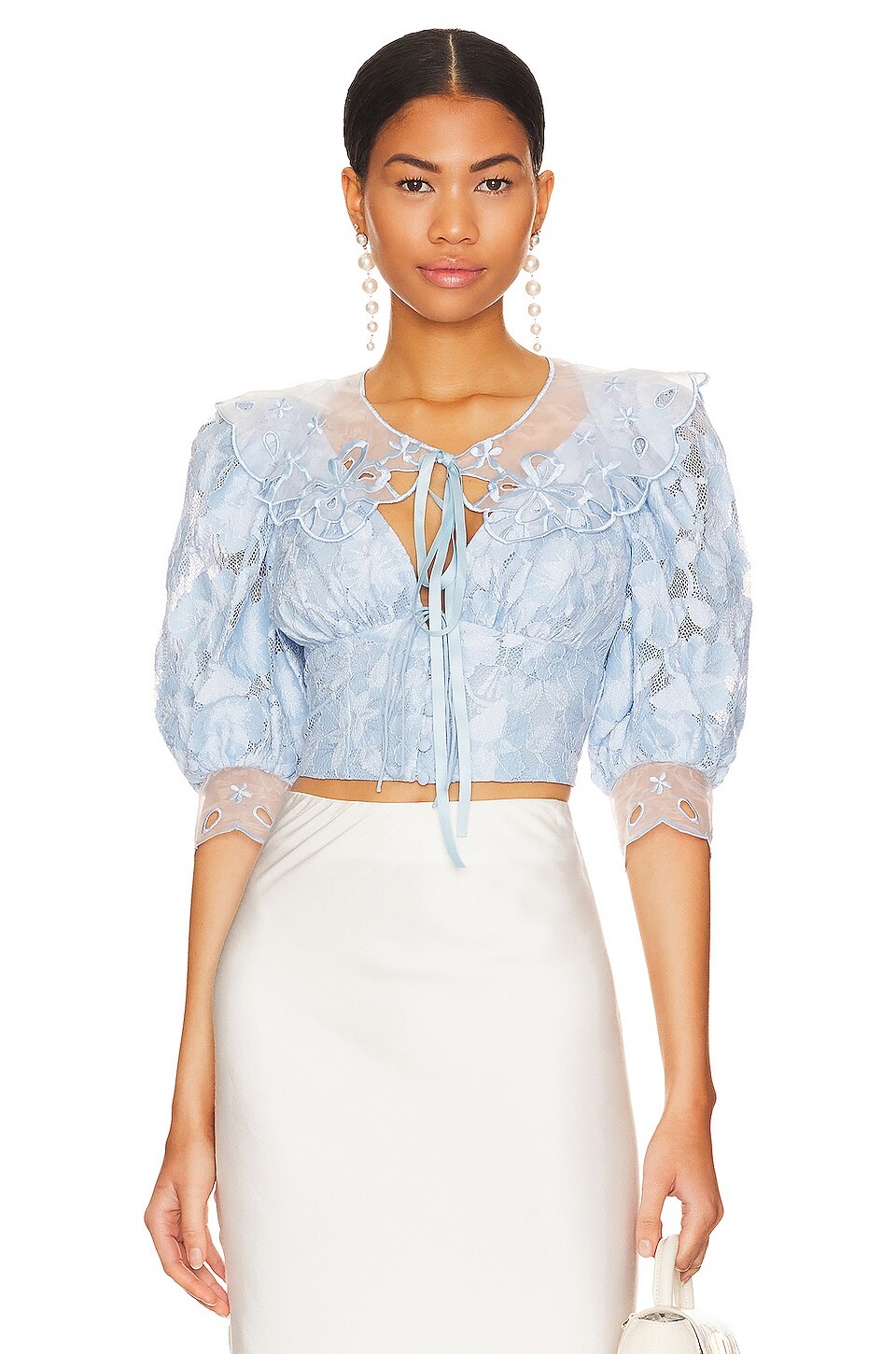 

Топ For Love & Lemons Uma Crop, синий