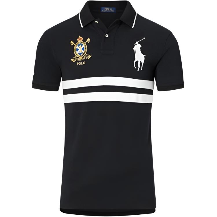 

Polo Ralph Lauren Мужская черная поло SS24, Черный, Polo Ralph Lauren Мужская черная поло SS24
