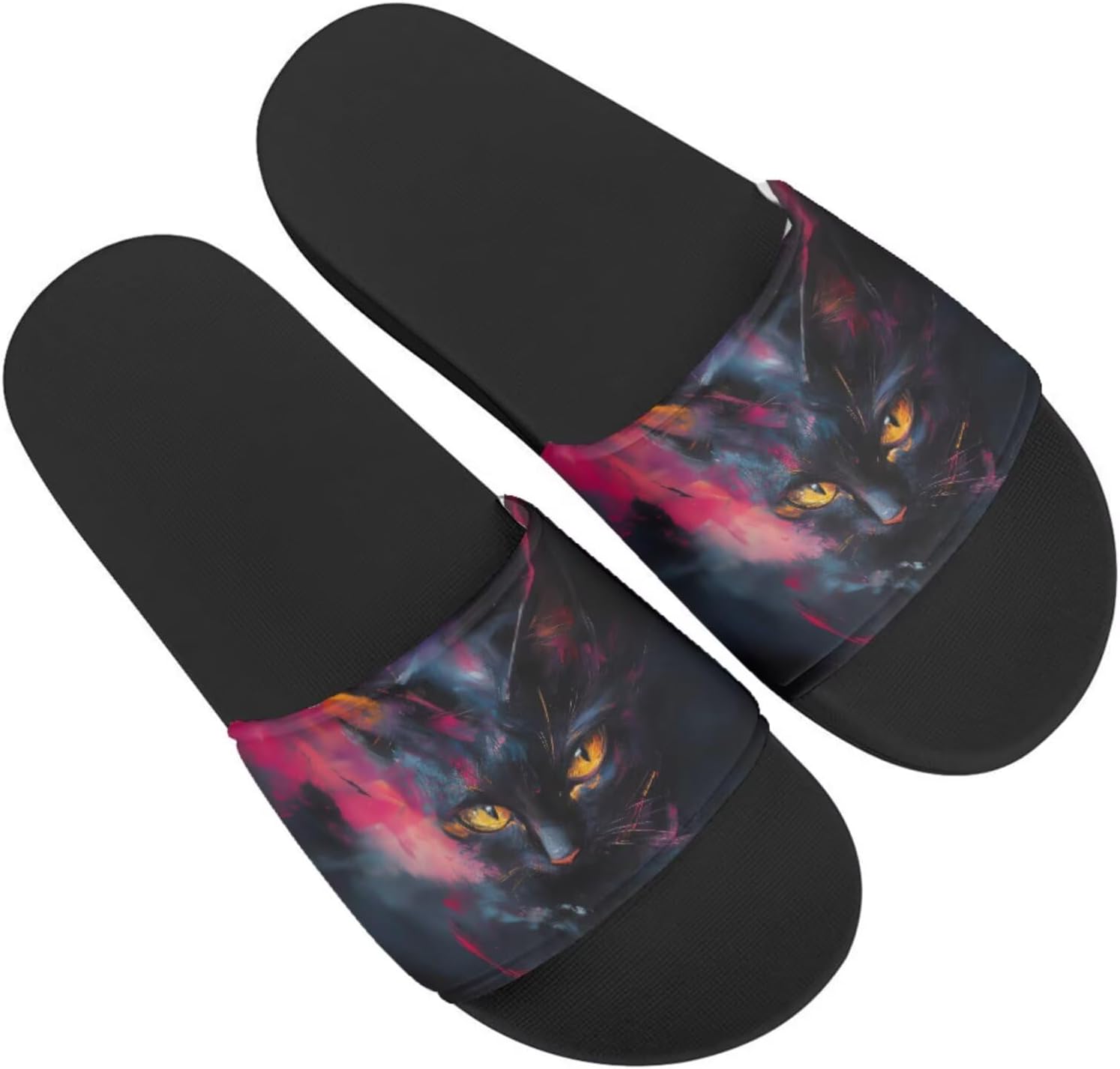 

Женские шлепанцы, Женские сандалии без застежек, Принт с собакой, Удобные и легкие, Летние домашние тапочки, Для пляжа, дома, улицы, отеля и спортзала Getelinseng, черный