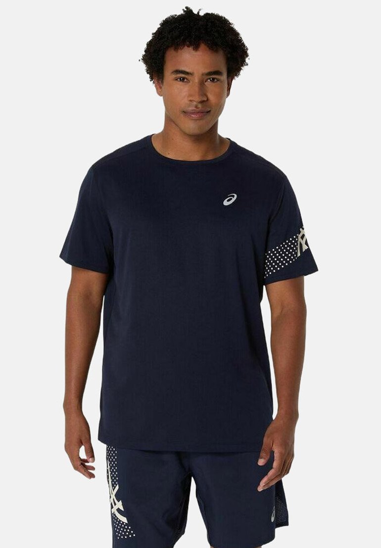 

Футболка с принтом ICON SHORTSLEEVE ASICS, темно-синий
