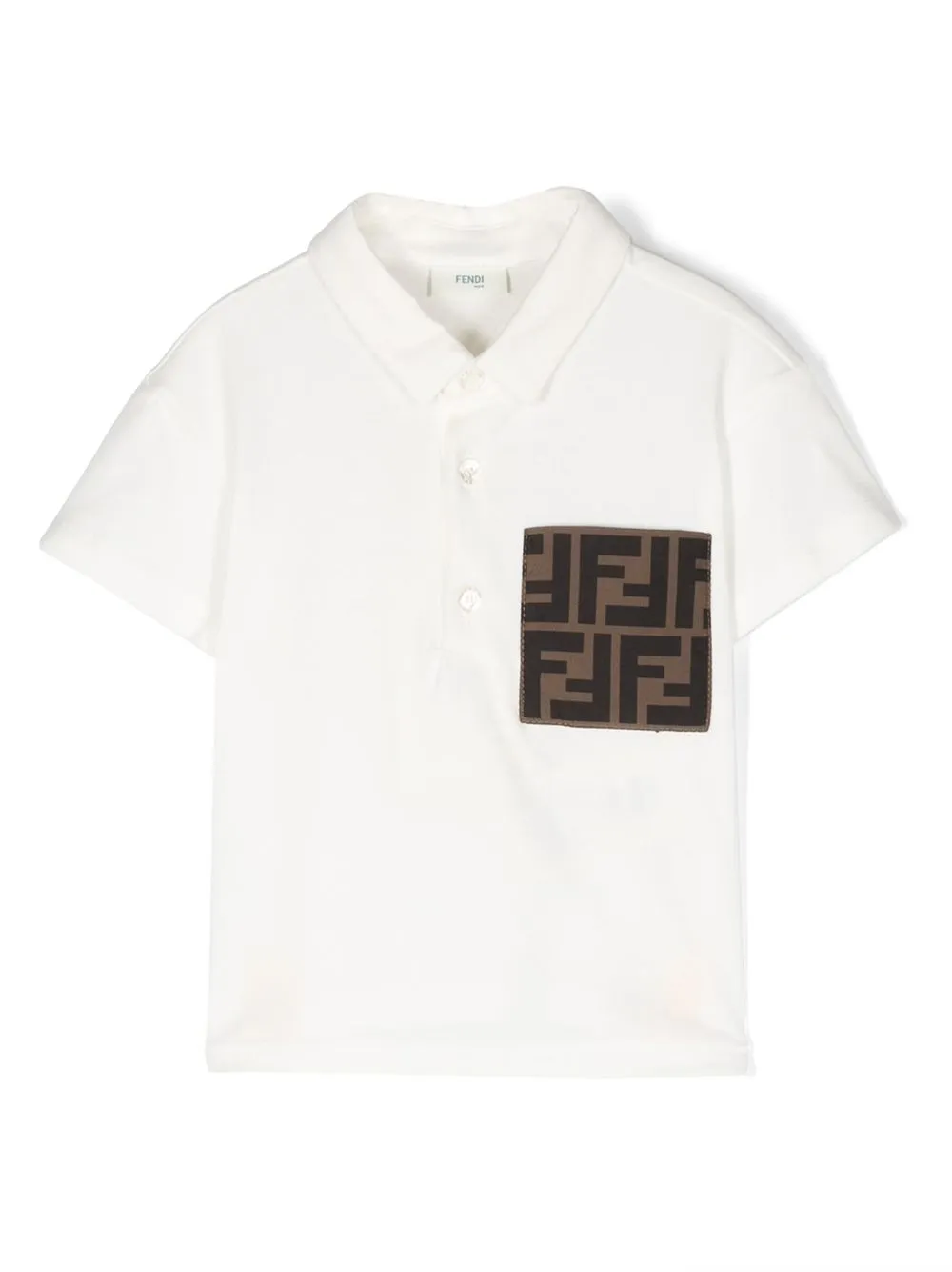 

Рубашка поло с монограммой FENDI KIDS, белый